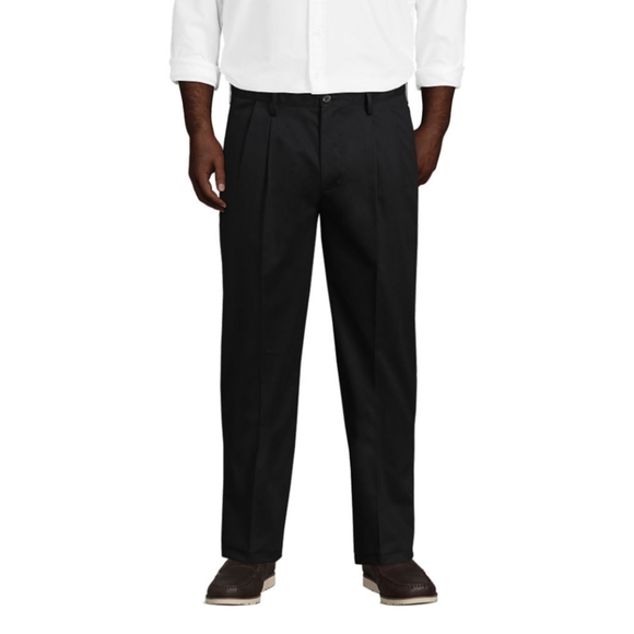 Lands End size 48T Traditional fit pleated black chinos. New - Picture 2 of 2